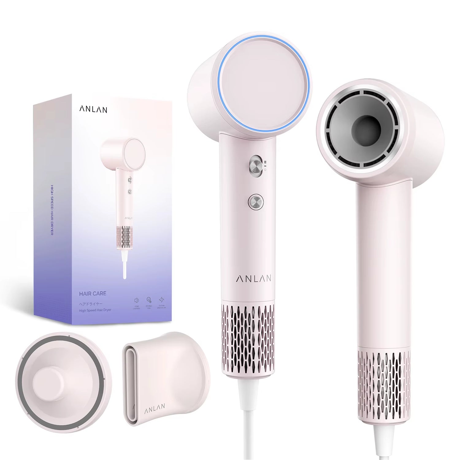 High Speed Hair Dryer Fast Drying Low Noise Negative Ionic 120000 RPM Motor Professional Hair Care Magnetic Nozzle Dryer