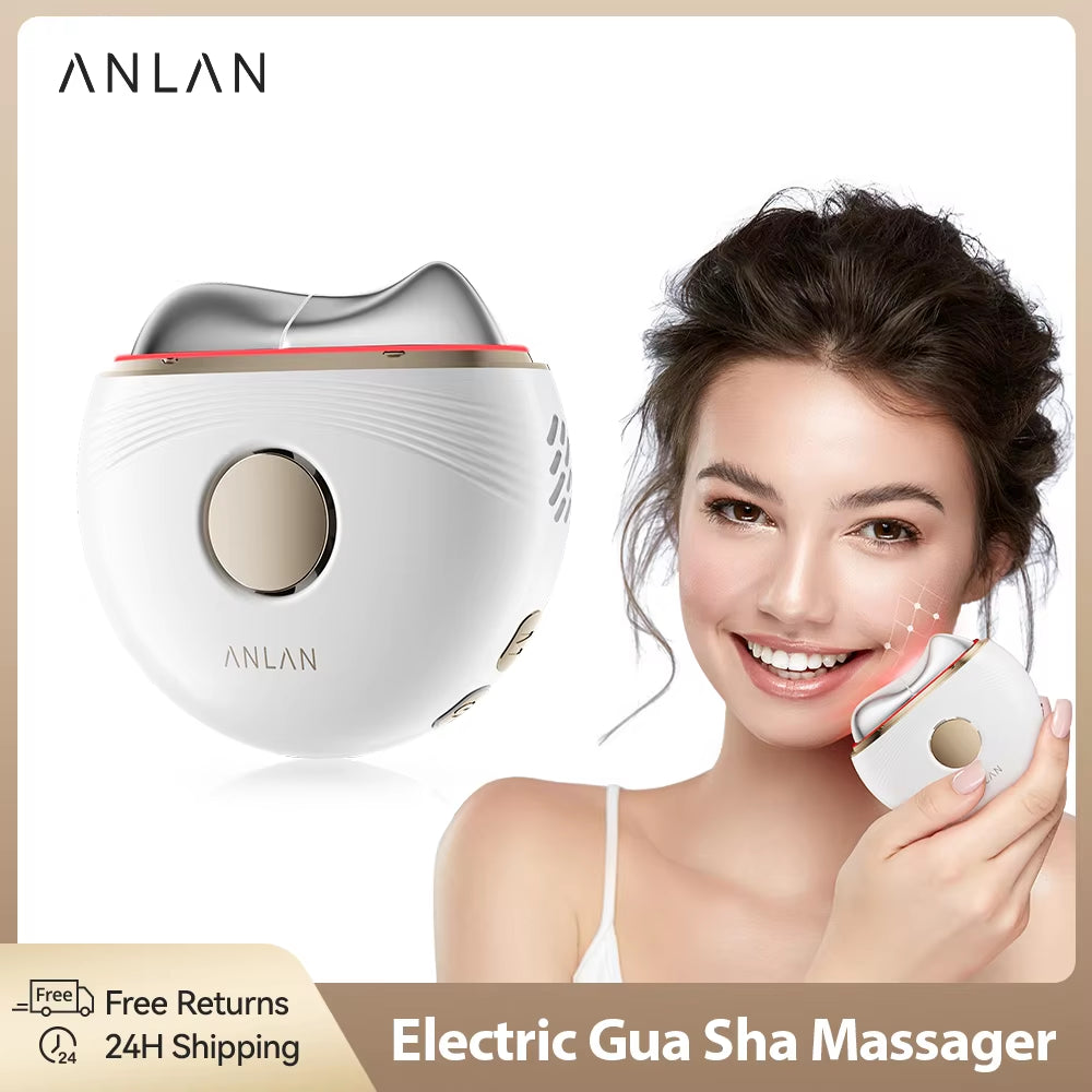 Electric Guasha Massager EMS Face Lifting Remove Edema Firming Skin Clod Heat Body Scraping Therapy Skincare Beauty Device